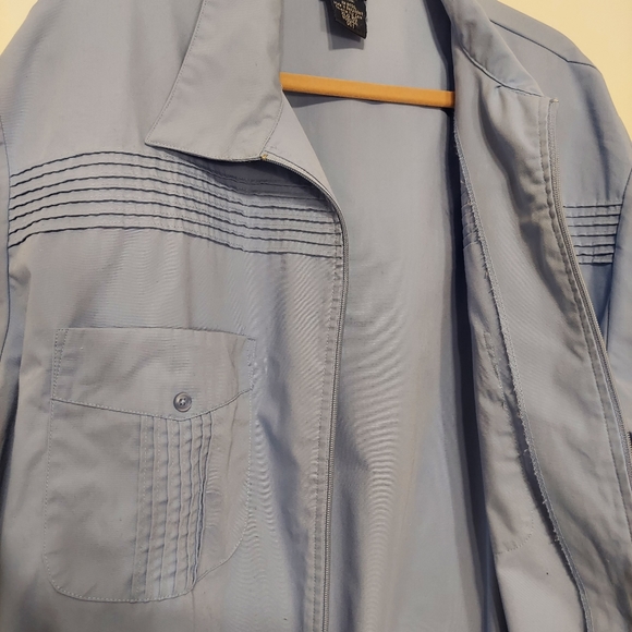 John Blair Short-Sleeve Full-Zip Shirt Light Blue size XLarge Regular - Picture 3 of 8